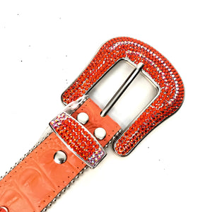 b.b. Simon 'Orange Fire' Two Tone Crystal Belt - Dudes Boutique