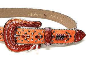 b.b. Simon 'Orange Fire' Two Tone Crystal Belt - Dudes Boutique