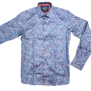 Barabas Blue Pebble Grain Button Up Shirt - Dudes Boutique