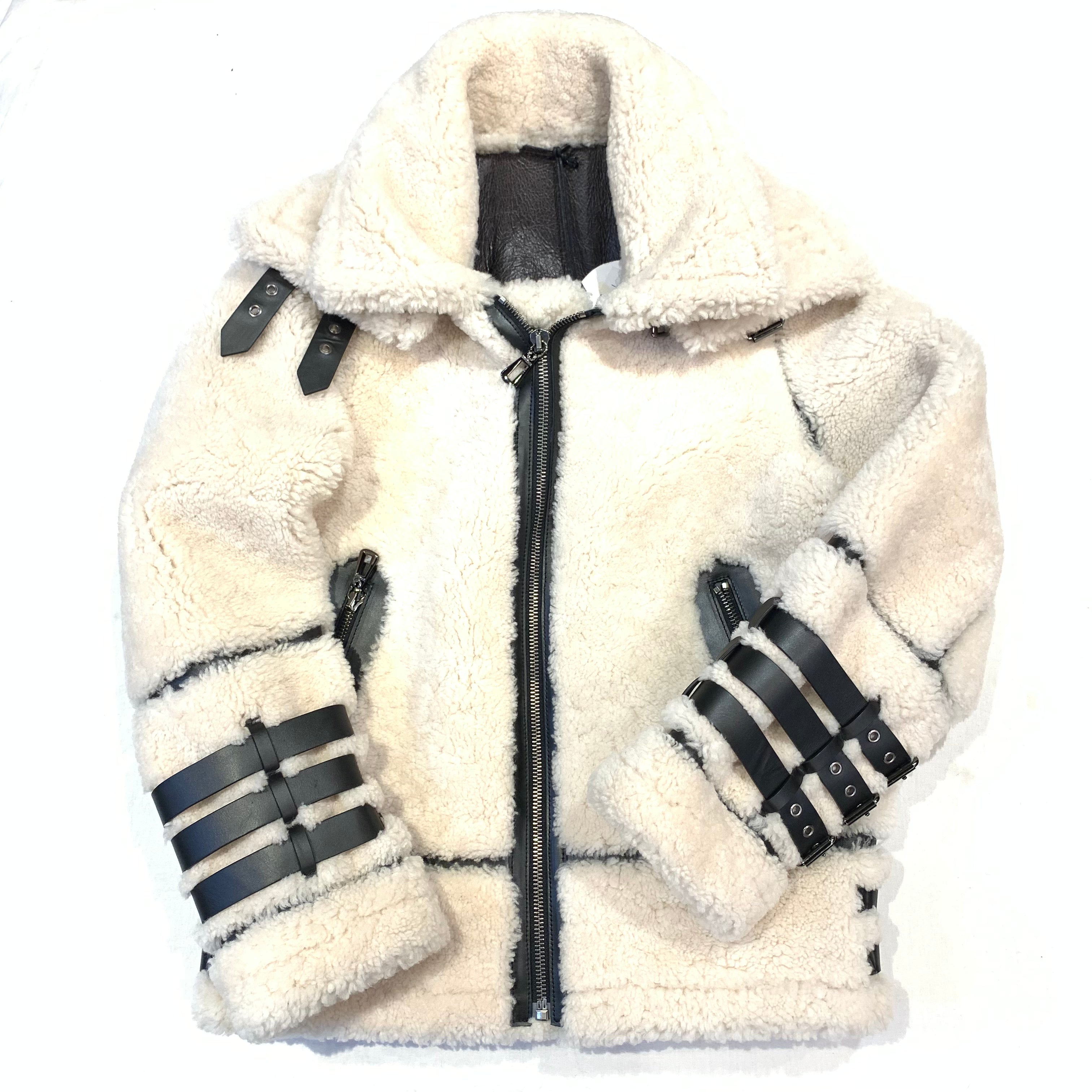 Luca Della Men's Reverse Biker Shearling Coat - Dudes Boutique