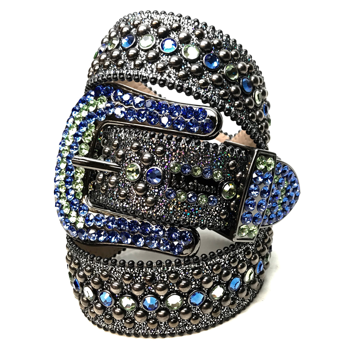 b.b. Simon 'Lime Galaxy' Fully Loaded Crystal Belt - Dudes Boutique
