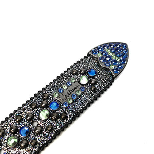 b.b. Simon 'Lime Galaxy' Fully Loaded Crystal Belt - Dudes Boutique