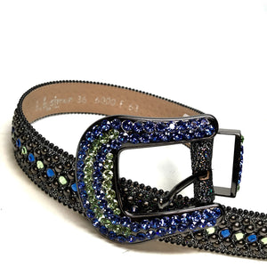 b.b. Simon 'Lime Galaxy' Fully Loaded Crystal Belt - Dudes Boutique