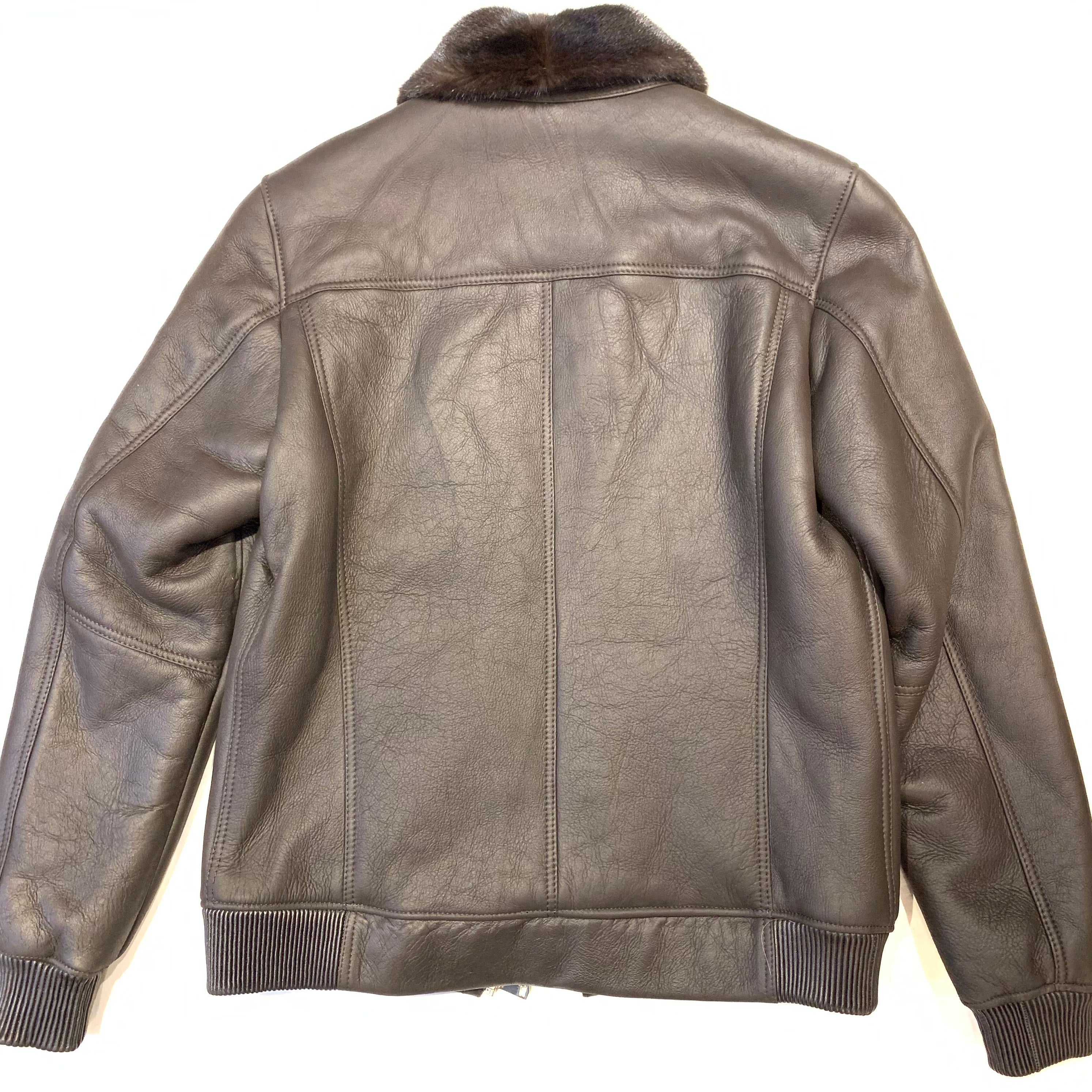 Kashani Brown Lambskin Bomber Jacket - Dudes Boutique