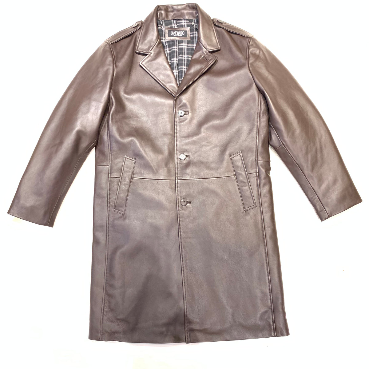 Jakewood Chocolate Brown Lambskin Trench Jacket - Dudes Boutique