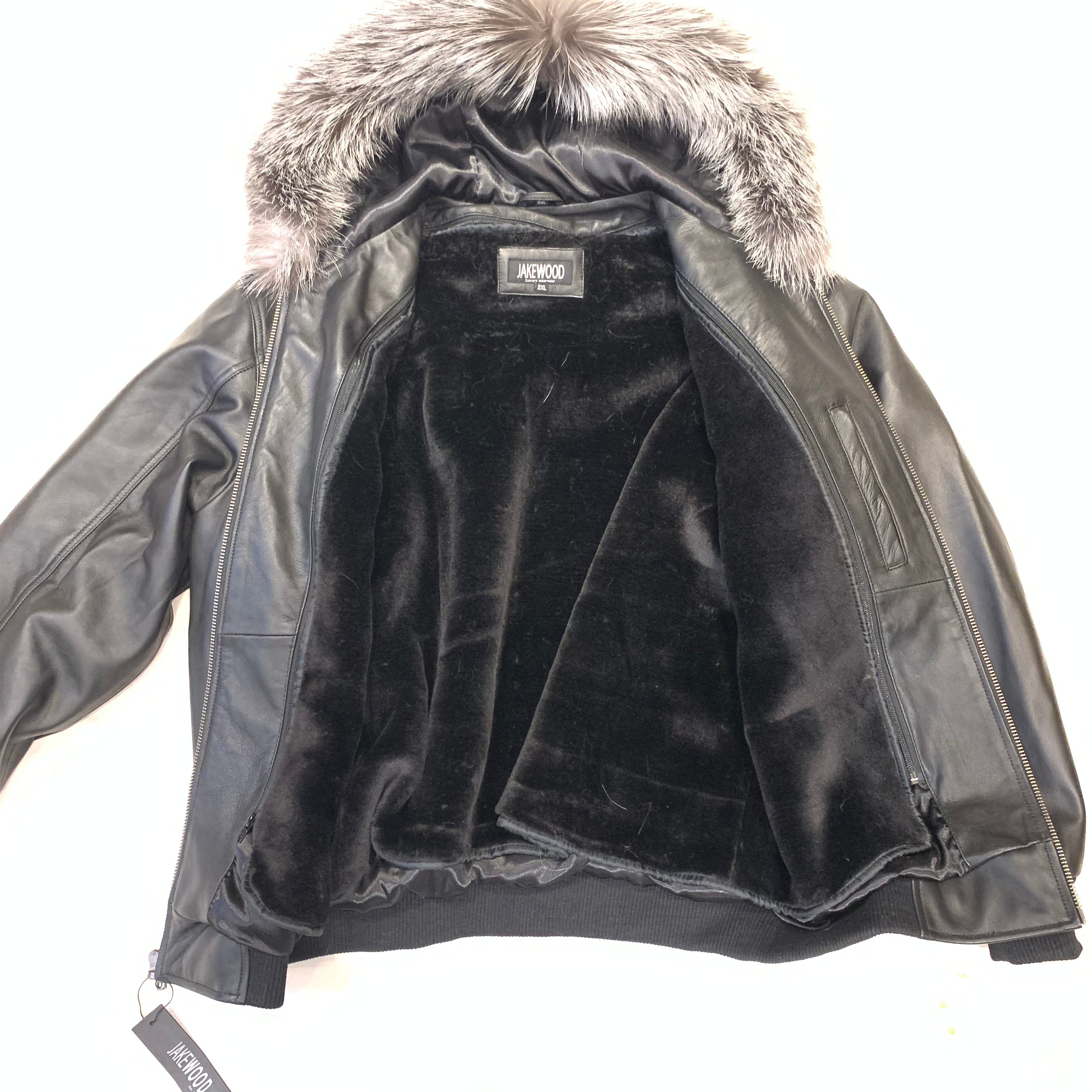 Kashani Black Lambskin Hooded Bomber Jacket - Dudes Boutique