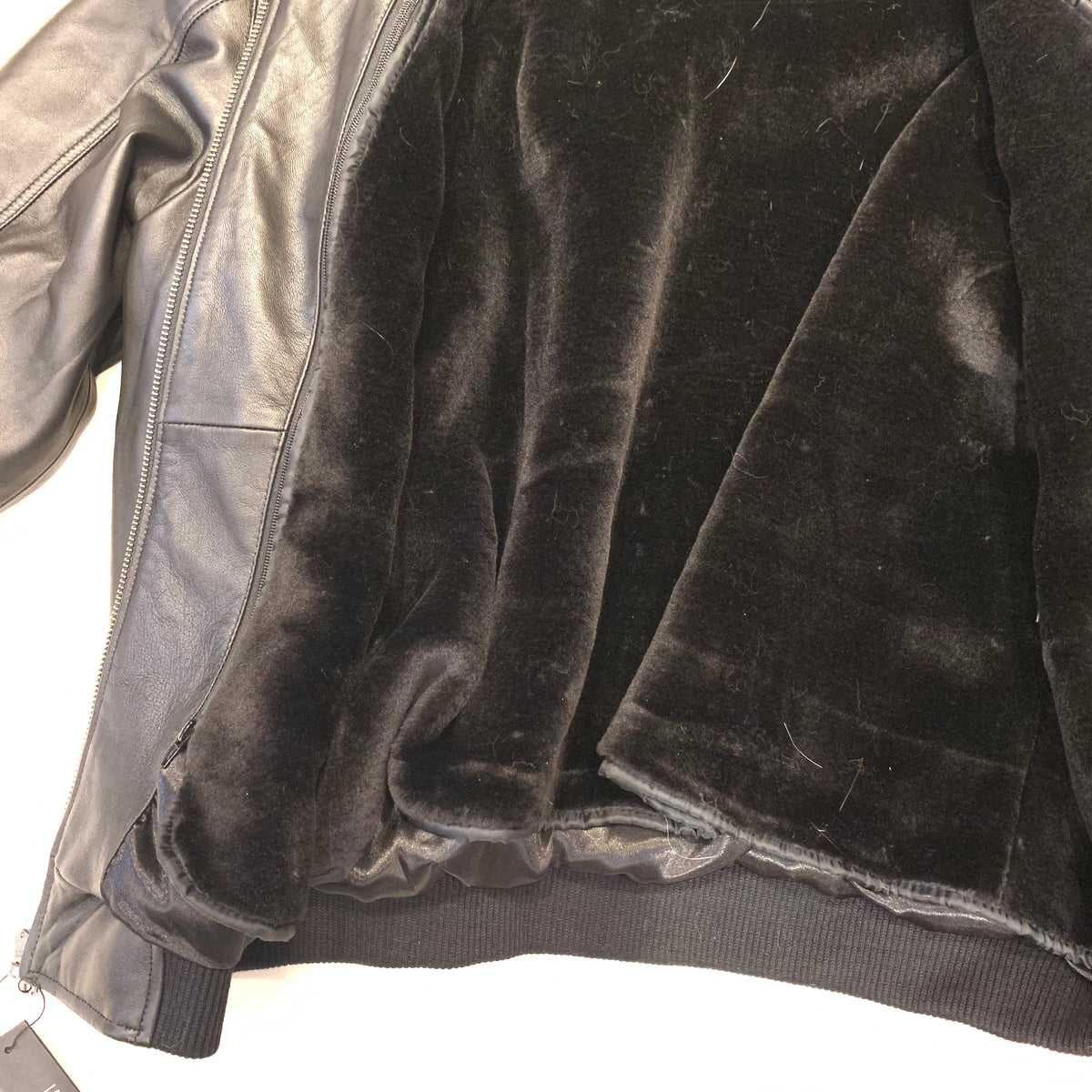 Kashani Black Lambskin Hooded Bomber Jacket - Dudes Boutique