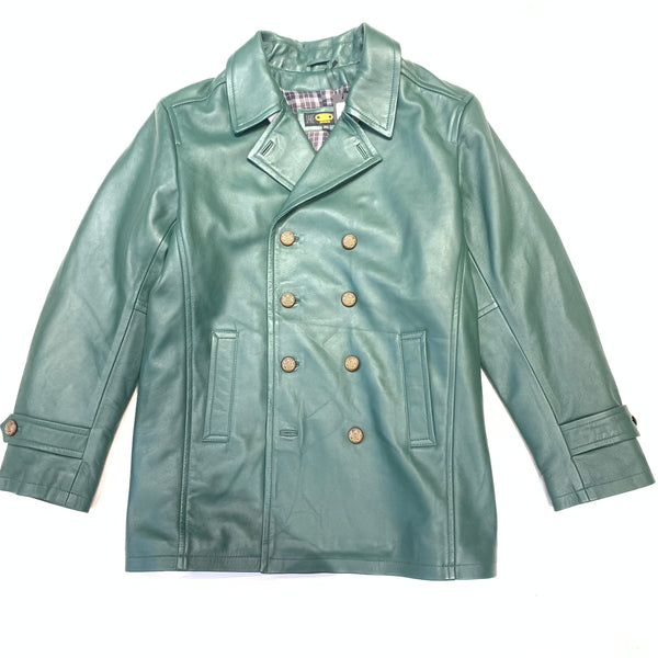 Jakewood Forest Green Lambskin Trench Coat - Dudes Boutique