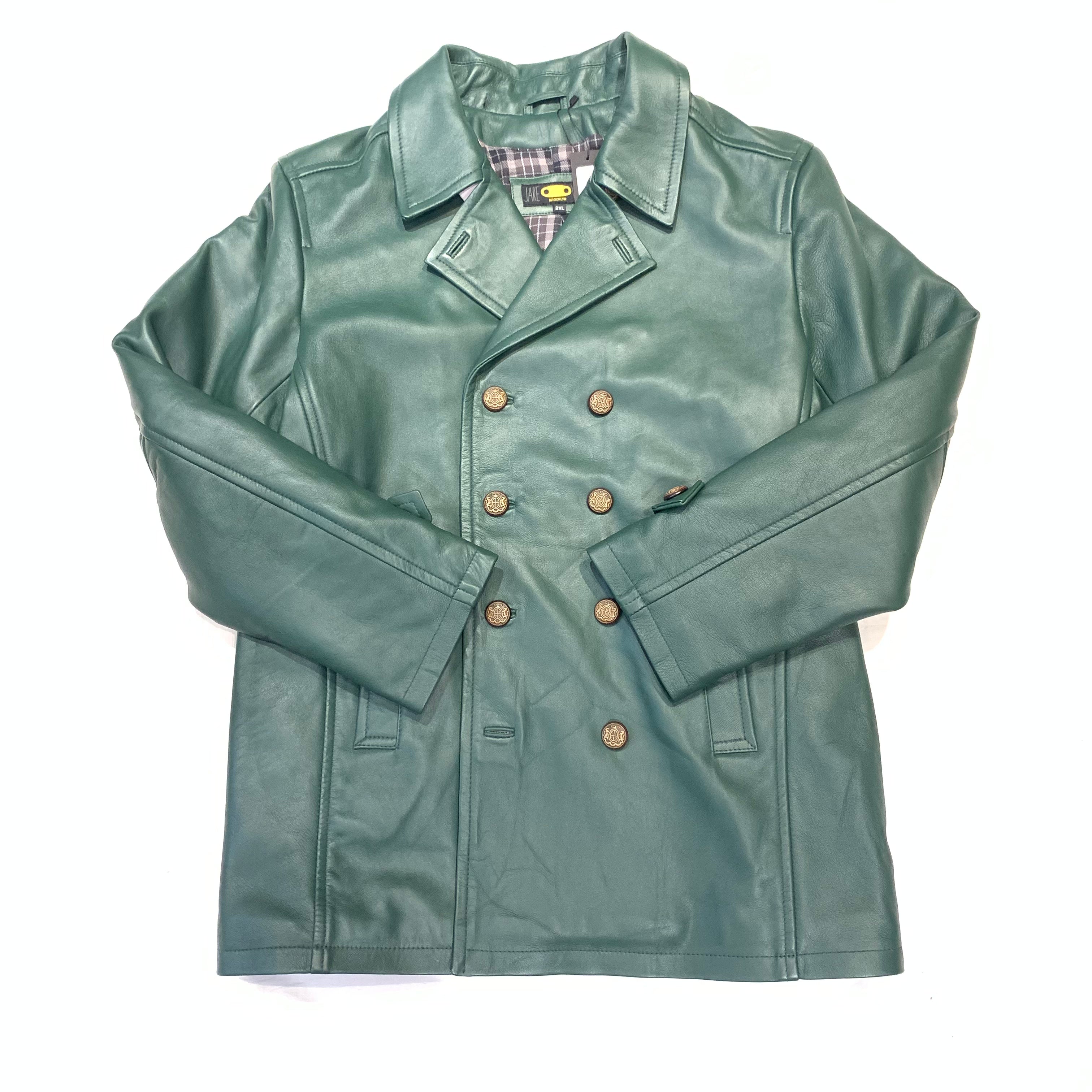 Jakewood Forest Green Lambskin Trench Coat - Dudes Boutique