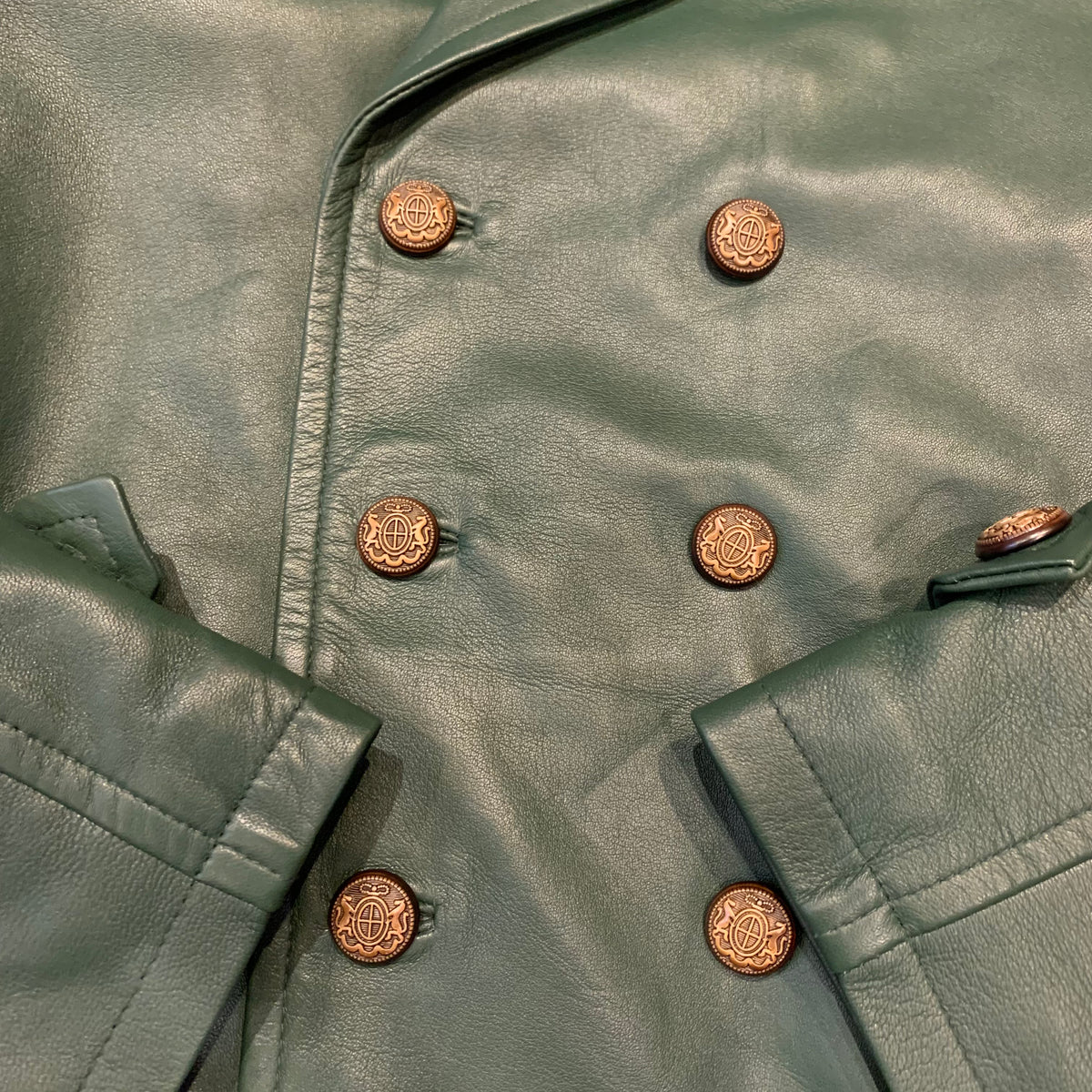 Jakewood Forest Green Lambskin Trench Coat - Dudes Boutique