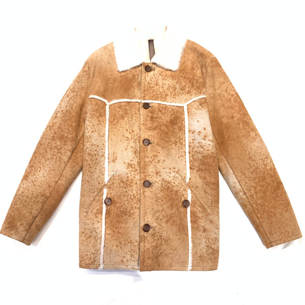 Kashani Distressed Rustic Lined Shearling Trench Coat - Dudes Boutique