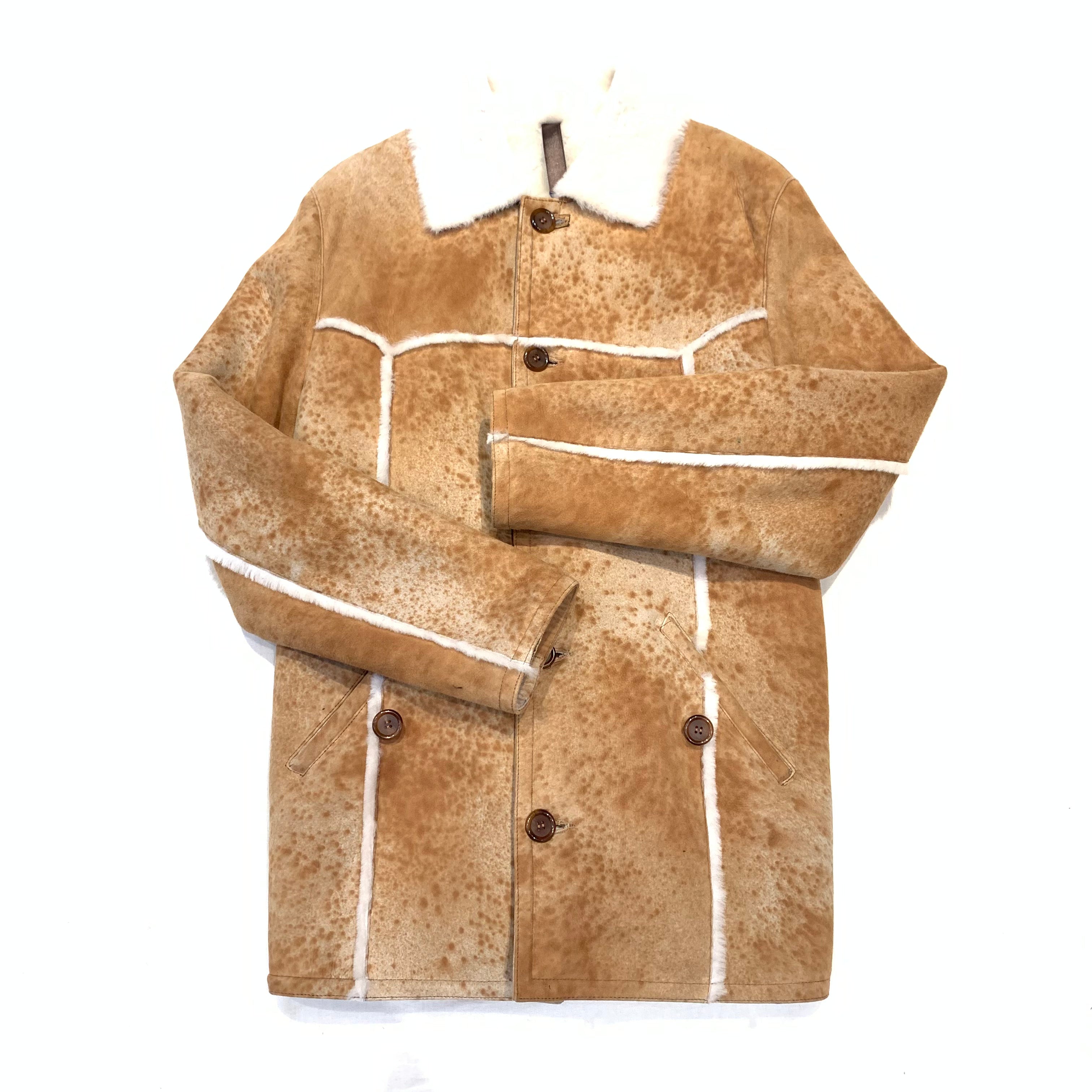 Kashani Distressed Rustic Lined Shearling Trench Coat - Dudes Boutique