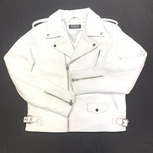 Kashani Classic White Biker Jacket - Dudes Boutique