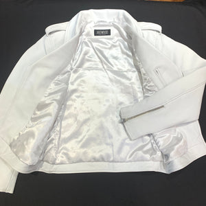 Kashani Classic White Biker Jacket - Dudes Boutique