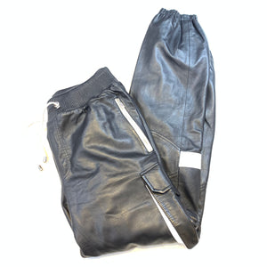 Kashani Men's Black Lambskin Cargo Joggers - Dudes Boutique