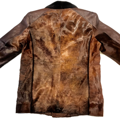 Barya NewYork Chocolate Pony Hair Mink Collar Peacoat - Dudes Boutique