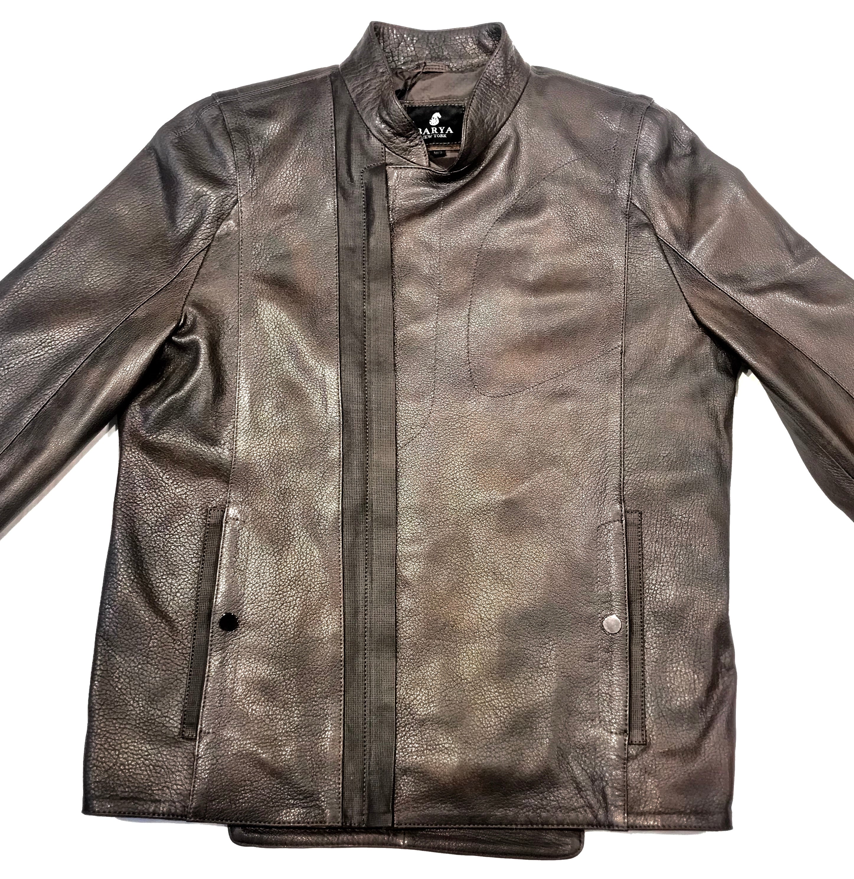 Barya NewYork Rustic Lambskin Asymmetric Jacket - Dudes Boutique