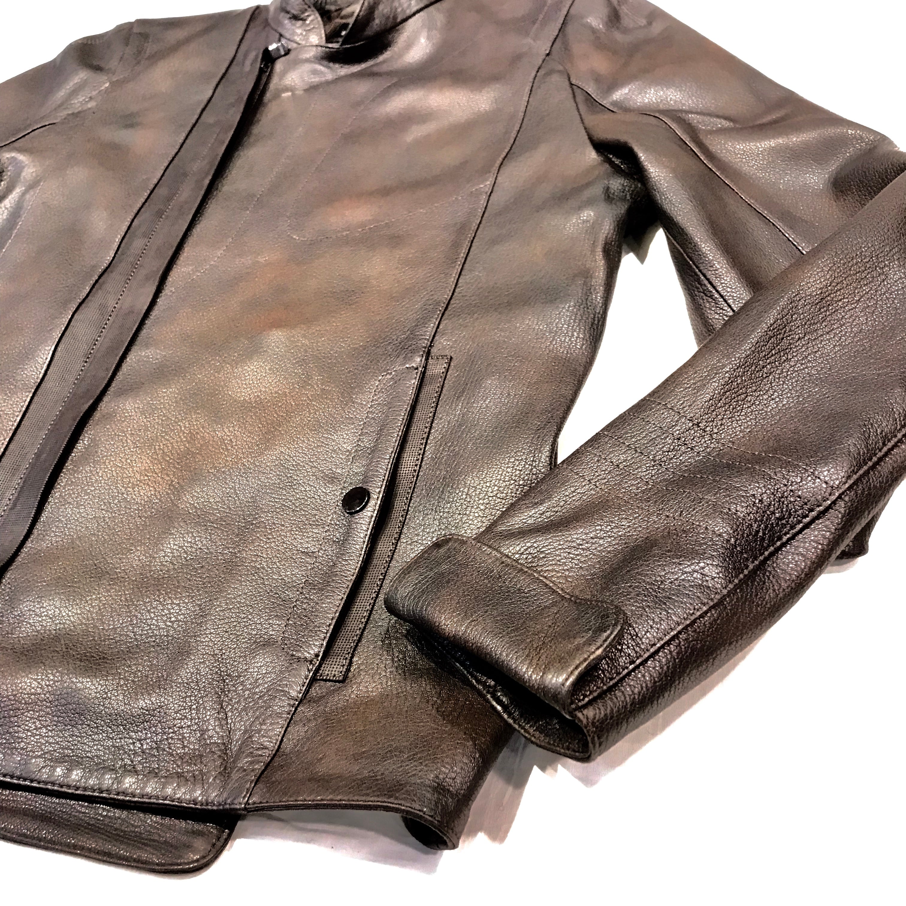 Barya NewYork Rustic Lambskin Asymmetric Jacket - Dudes Boutique