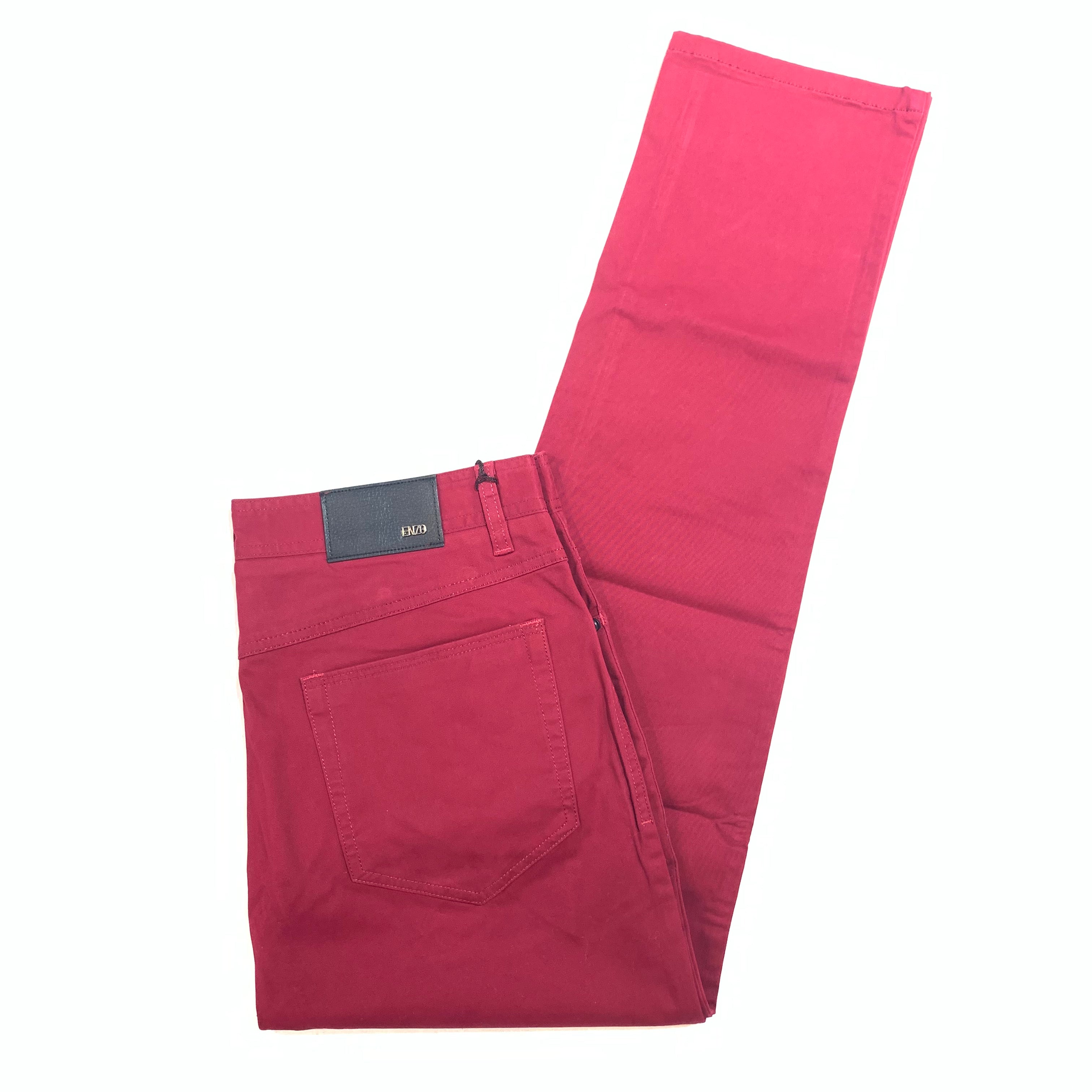 Enzo Men's Alpha-318 Burgundy High-end Pants - Dudes Boutique