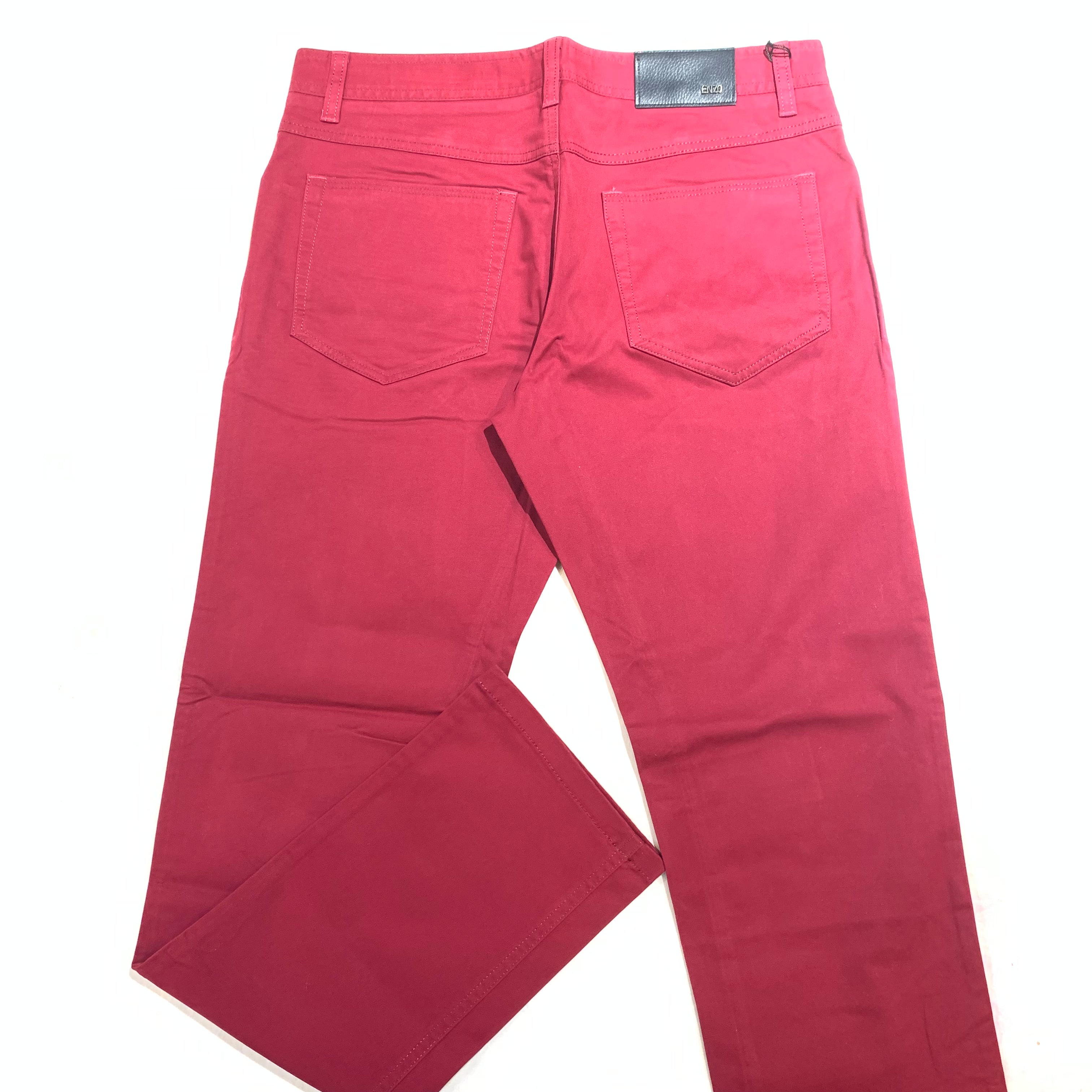 Enzo Men's Alpha-318 Burgundy High-end Pants - Dudes Boutique