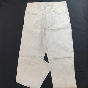 Prestige Oatmeal Double Stitch Linen Pants - Dudes Boutique