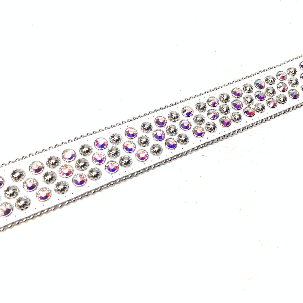 bb simon Leather Belt With 3 Rows Of Large Swarovski Crystals
