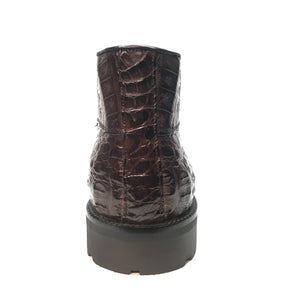 Los Altos Brown Hornback Crocodile Ankle Boots - Dudes Boutique