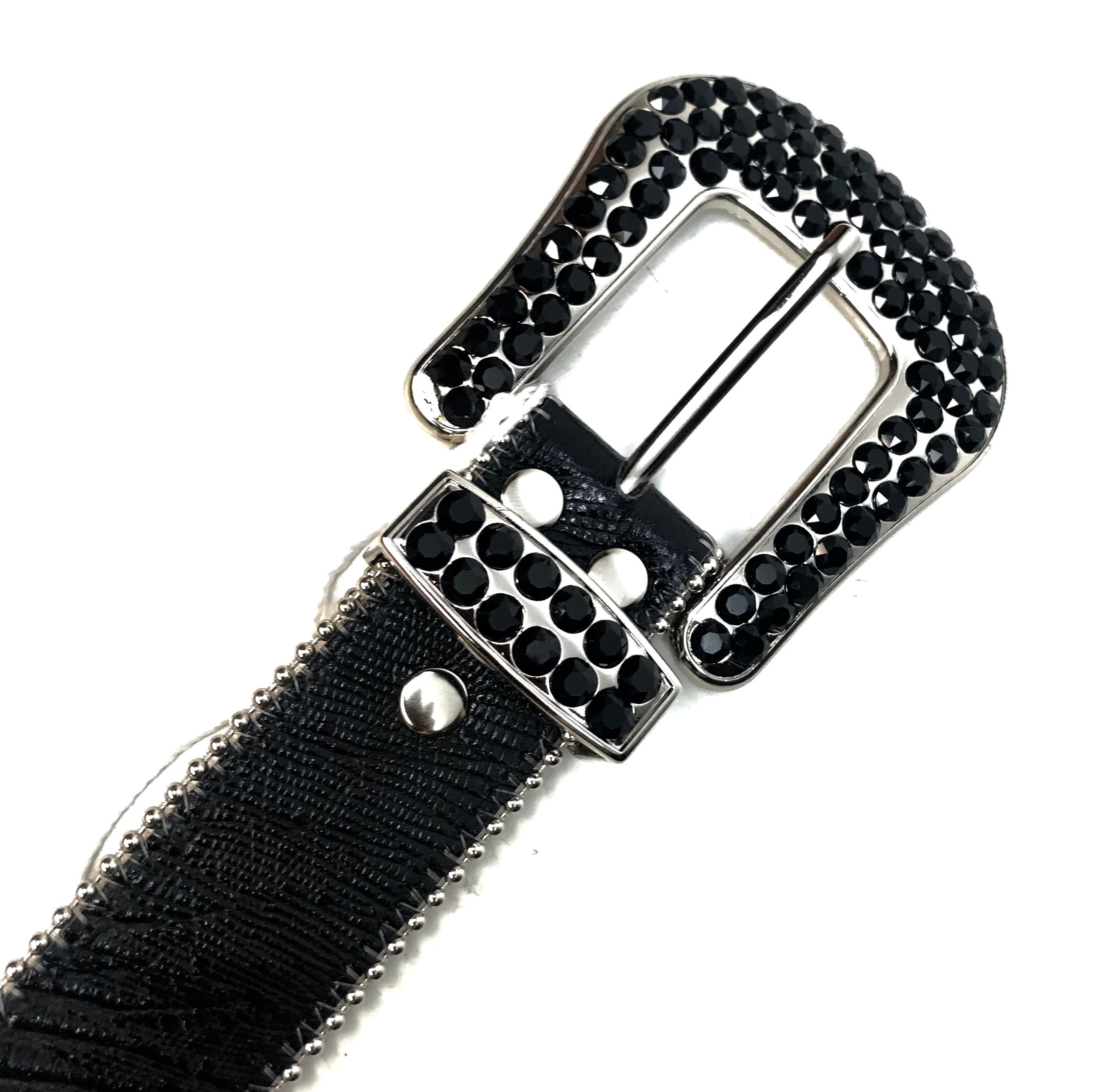 b.b. Simon Black Skull Fully Loaded Crystal Belt - Dudes Boutique