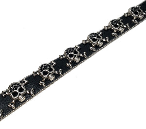 b.b. Simon Black Skull Fully Loaded Crystal Belt - Dudes Boutique