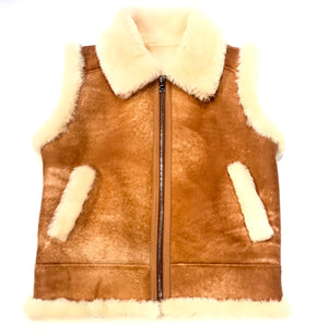 Kashani Men's Cognac Shearling Vest - Dudes Boutique