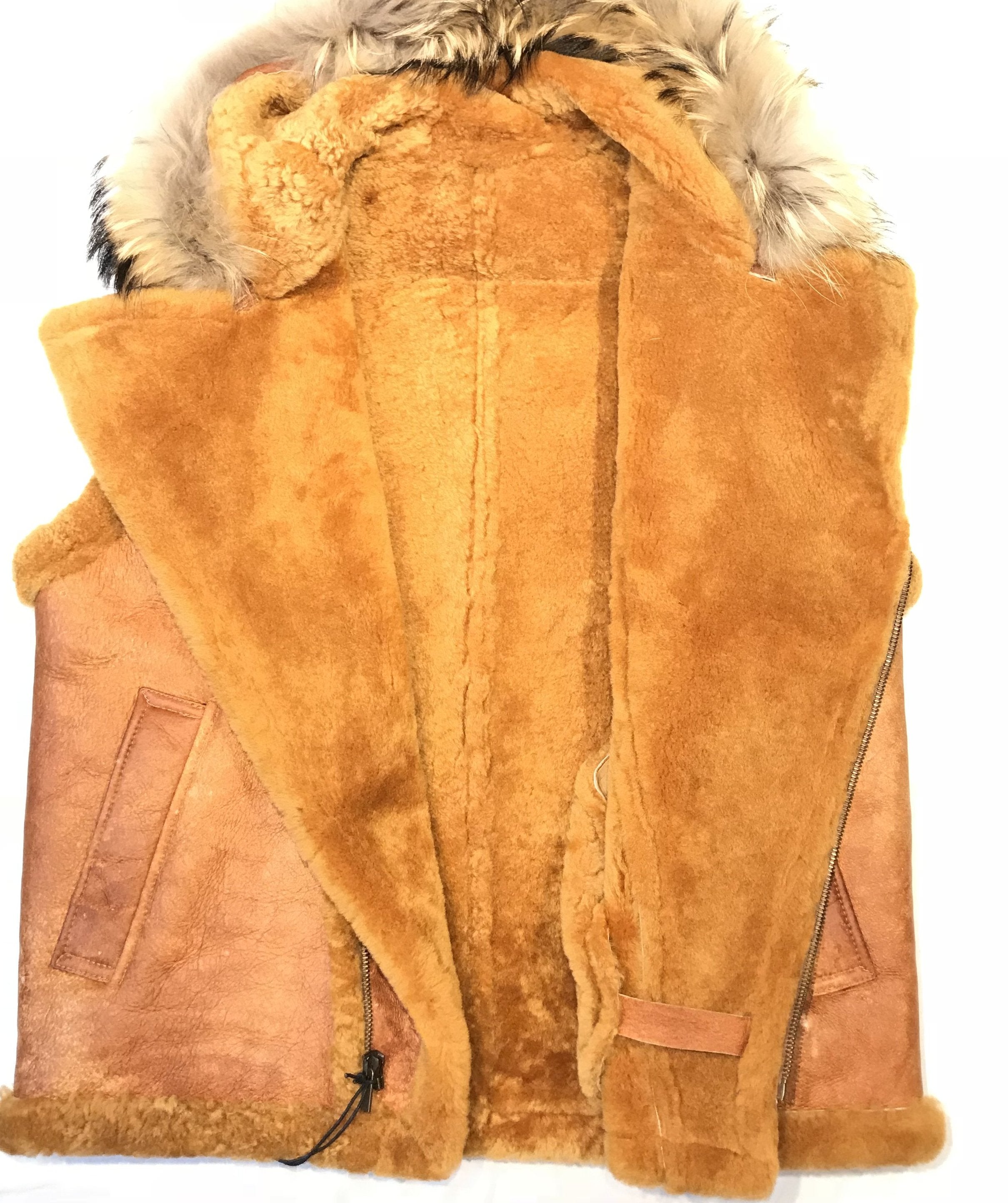 Kashani Honey Comb  Fox Fur Shearling Vest - Dudes Boutique