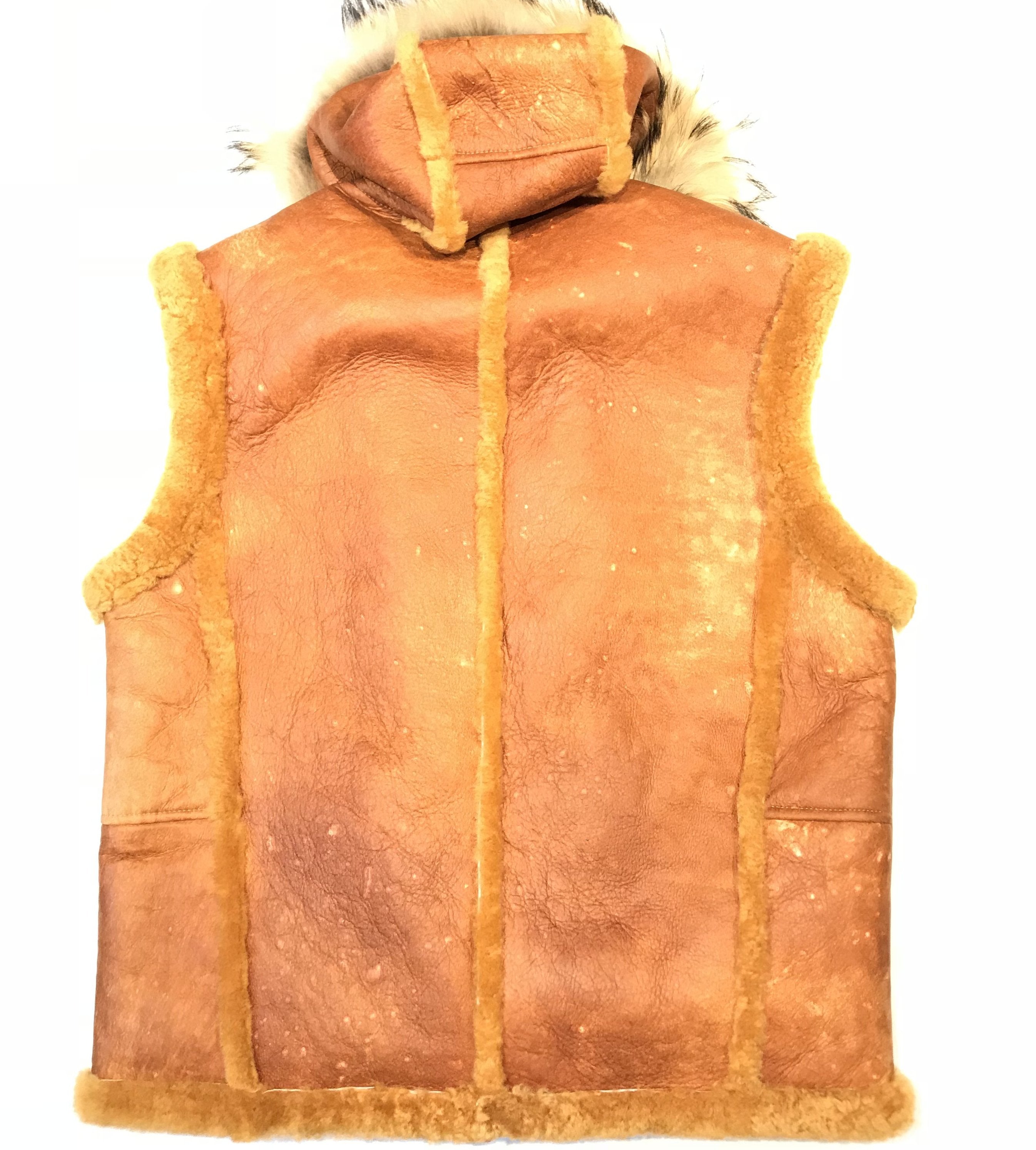 Kashani Honey Comb  Fox Fur Shearling Vest - Dudes Boutique