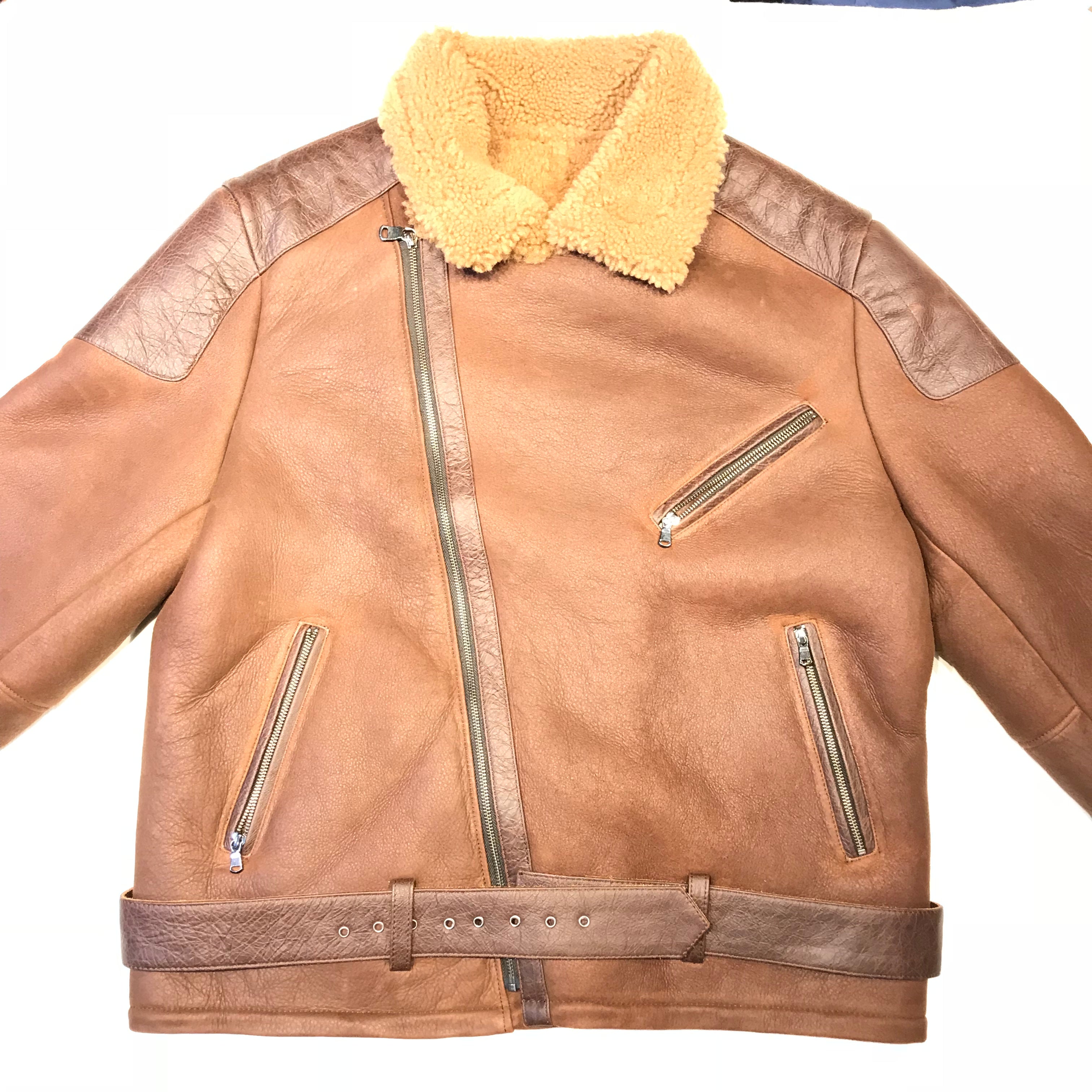 Kashani Chocolate Quad Zip Biker Shearling Jacket - Dudes Boutique