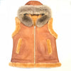 Kashani Cognac Fox Fur Shearling Vest - Dudes Boutique