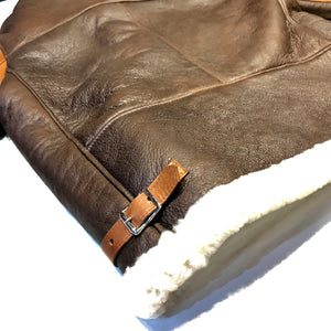 Kashani Two Tone Brown Aviator Shearling Jacket - Dudes Boutique