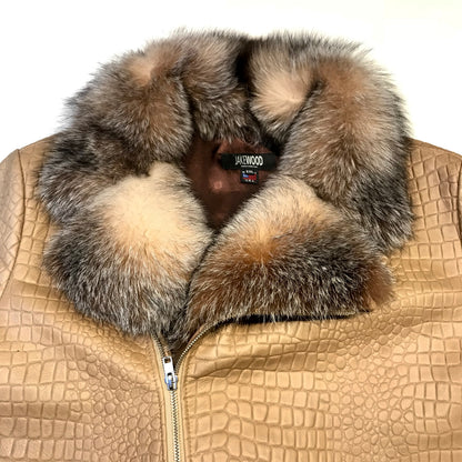 Kashani Dune Alligator Fox Fur Biker Jacket - Dudes Boutique