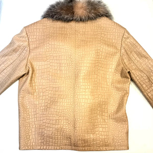 Kashani Dune Alligator Fox Fur Biker Jacket - Dudes Boutique