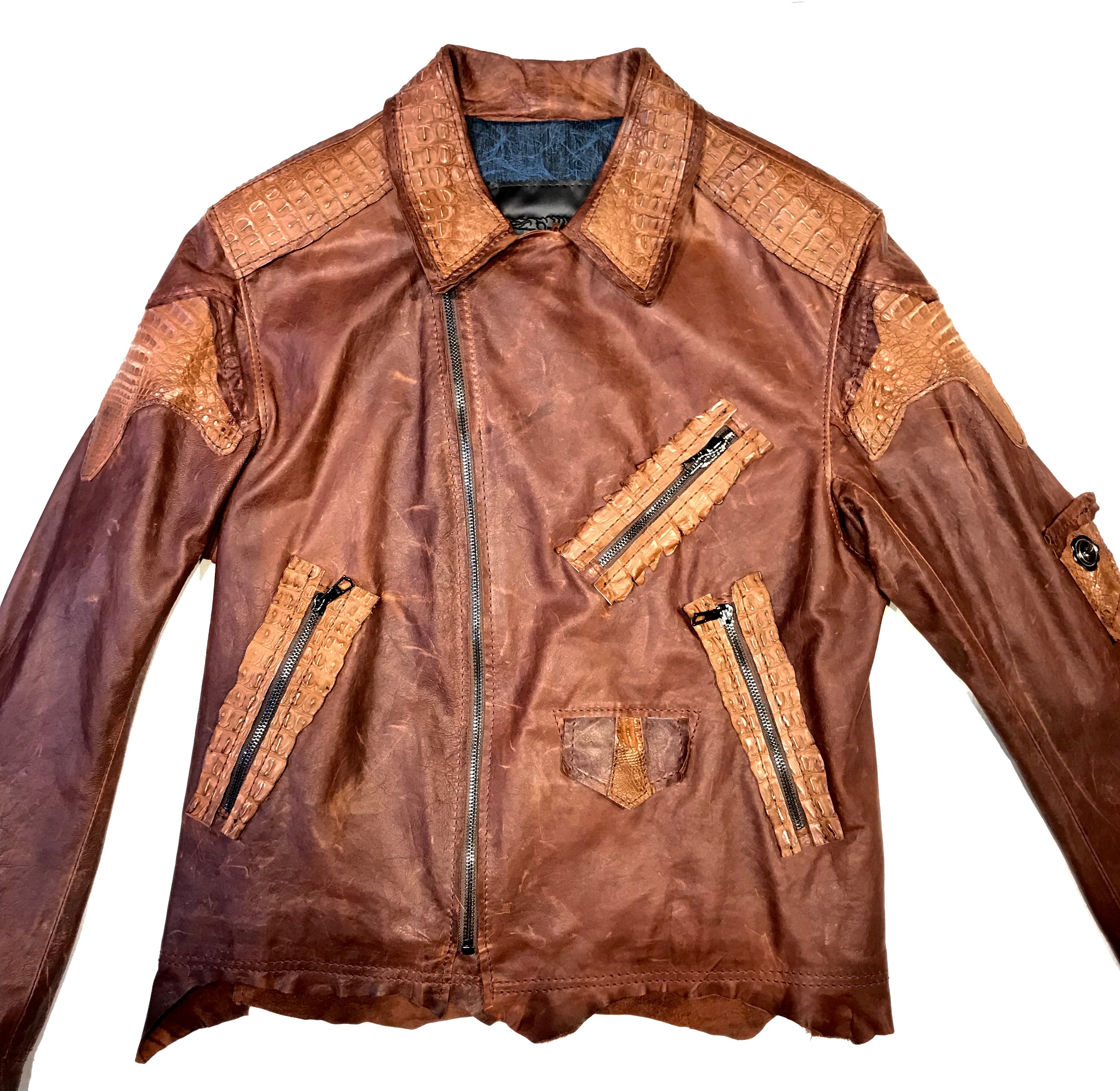 Kashani Raw Alligator Custom Biker Jacket - Dudes Boutique