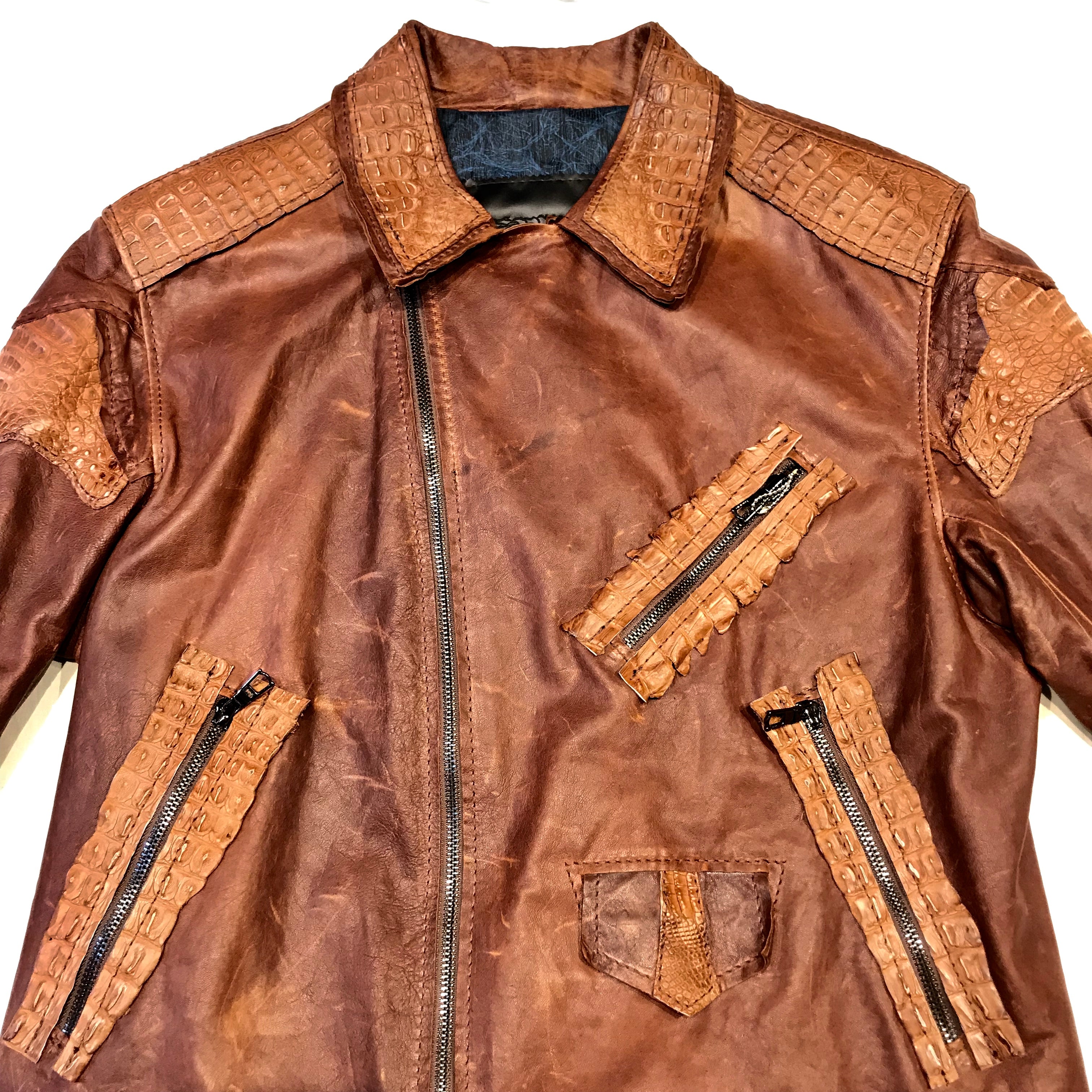 Kashani Raw Alligator Custom Biker Jacket - Dudes Boutique