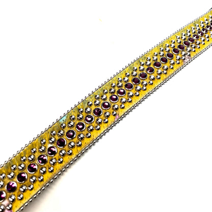 b.b. Simon Fully Loaded Yellow Pony Crystal Belt - Dudes Boutique