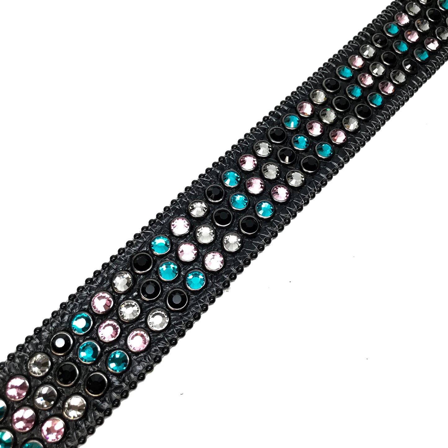 b.b. Simon Black Globe Triple Row Multi-color Fully Loaded Crystal Belt - Dudes Boutique