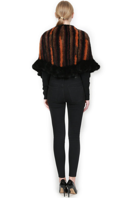 JayLey Multicolor Denmark Mink Fur Poncho - Dudes Boutique