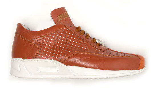 Mauri  M770 Orange Crocodile Perforated Sneaker - Dudes Boutique
