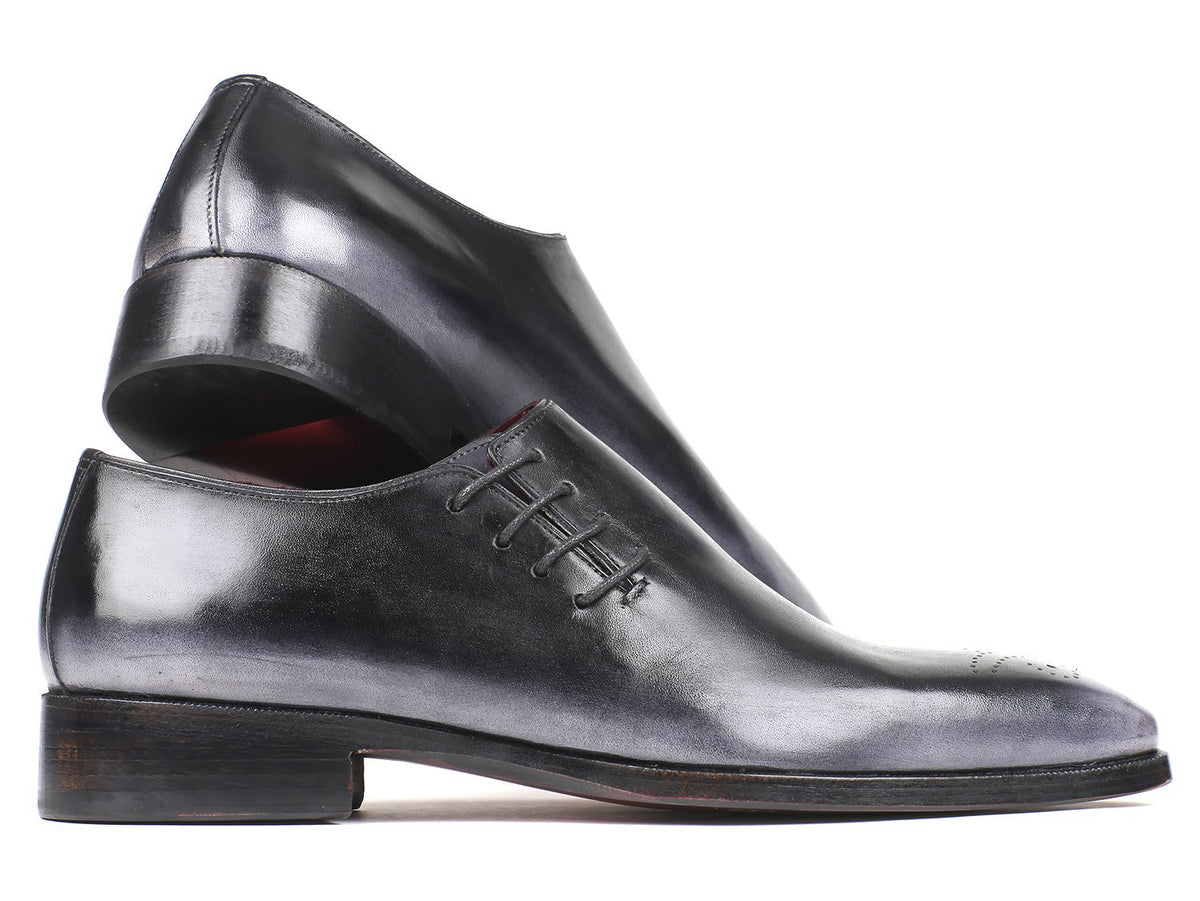 Paul Parkman Side Lace Oxfords Gray Burnished - Dudes Boutique