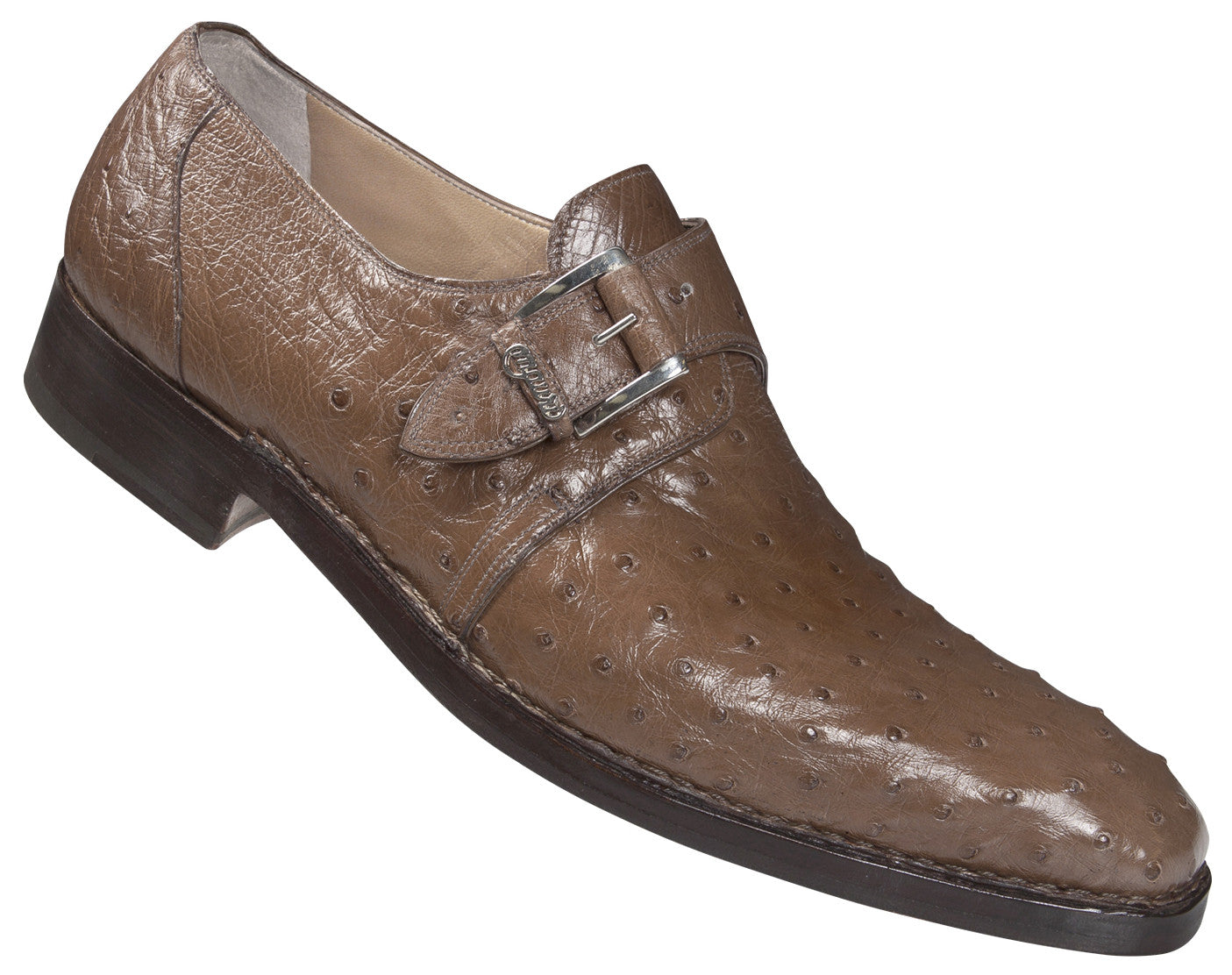 Mauri - "1172/8" Nutmeg Ostrich Hand Painted Shoe - Dudes Boutique