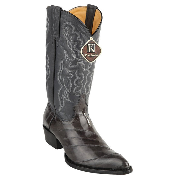 King Exotic Men's Gray Eel Skin Cowboy Boots - Dudes Boutique