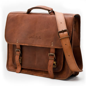 Johnny Fly Co. Leather Business Laptop Messenger - Dudes Boutique