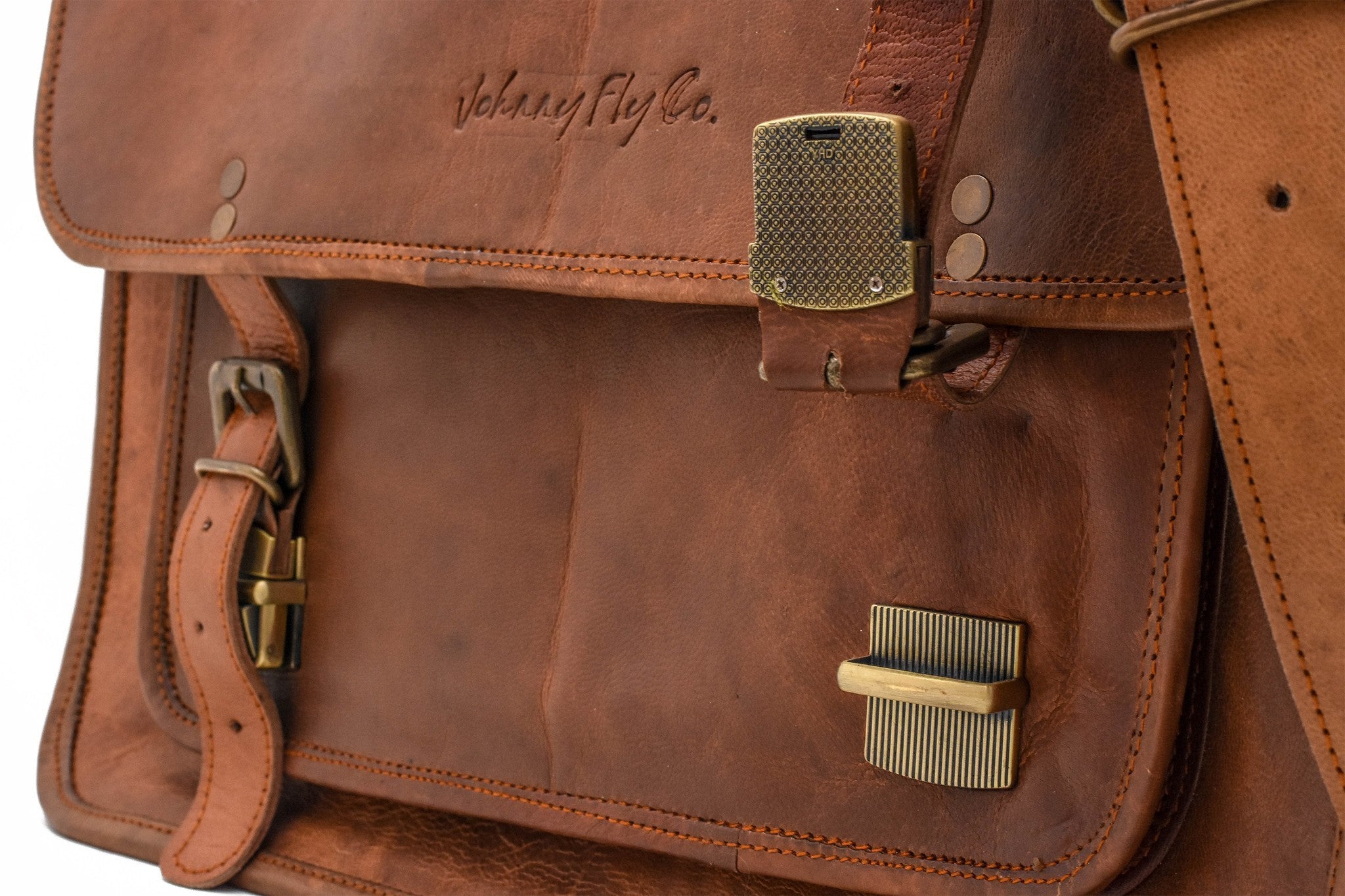 Johnny Fly Co. Leather Business Laptop Messenger - Dudes Boutique