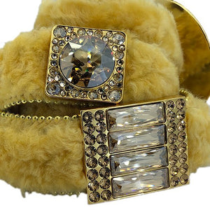 b.b. Simon Gold Fur Blanco Crystal Belt - Dudes Boutique