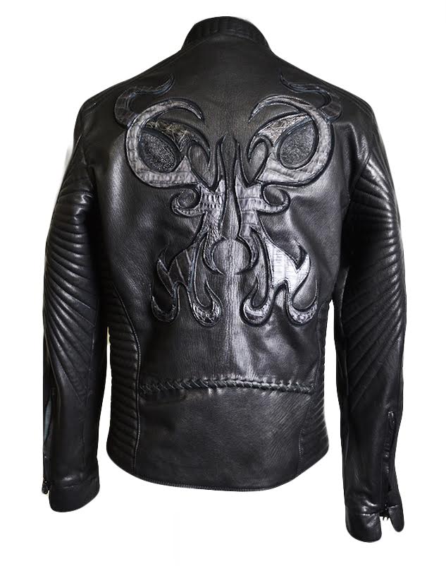 Kashani Orion Stingray/Calf/Gator Leather Biker Jacket - Dudes Boutique